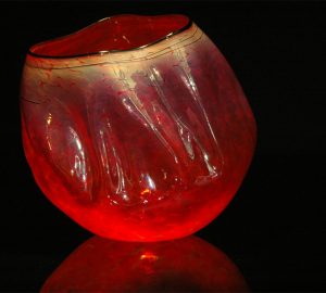 Red Anthias Bowl by Robert Kaindl Art Glass Artist