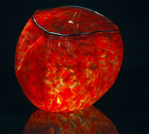 Red Anthias Bowl by Robert Kaindl Art Glass Artist