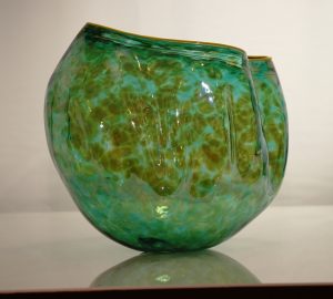 Green Anthias Bowl by Robert Kaindl Art Glass Artist