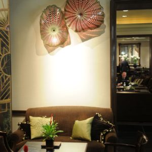 Robert Kaindl Wall Seashapes Art Glass Sconces at Beverly Hills California Hotel