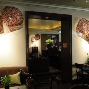 Robert Kaindl Wall Seashapes Art Glass Sconces at Beverly Hills California Hotel