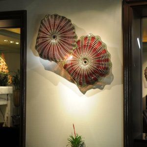 Robert Kaindl Wall Seashapes Art Glass Sconces at Beverly Hills California Hotel